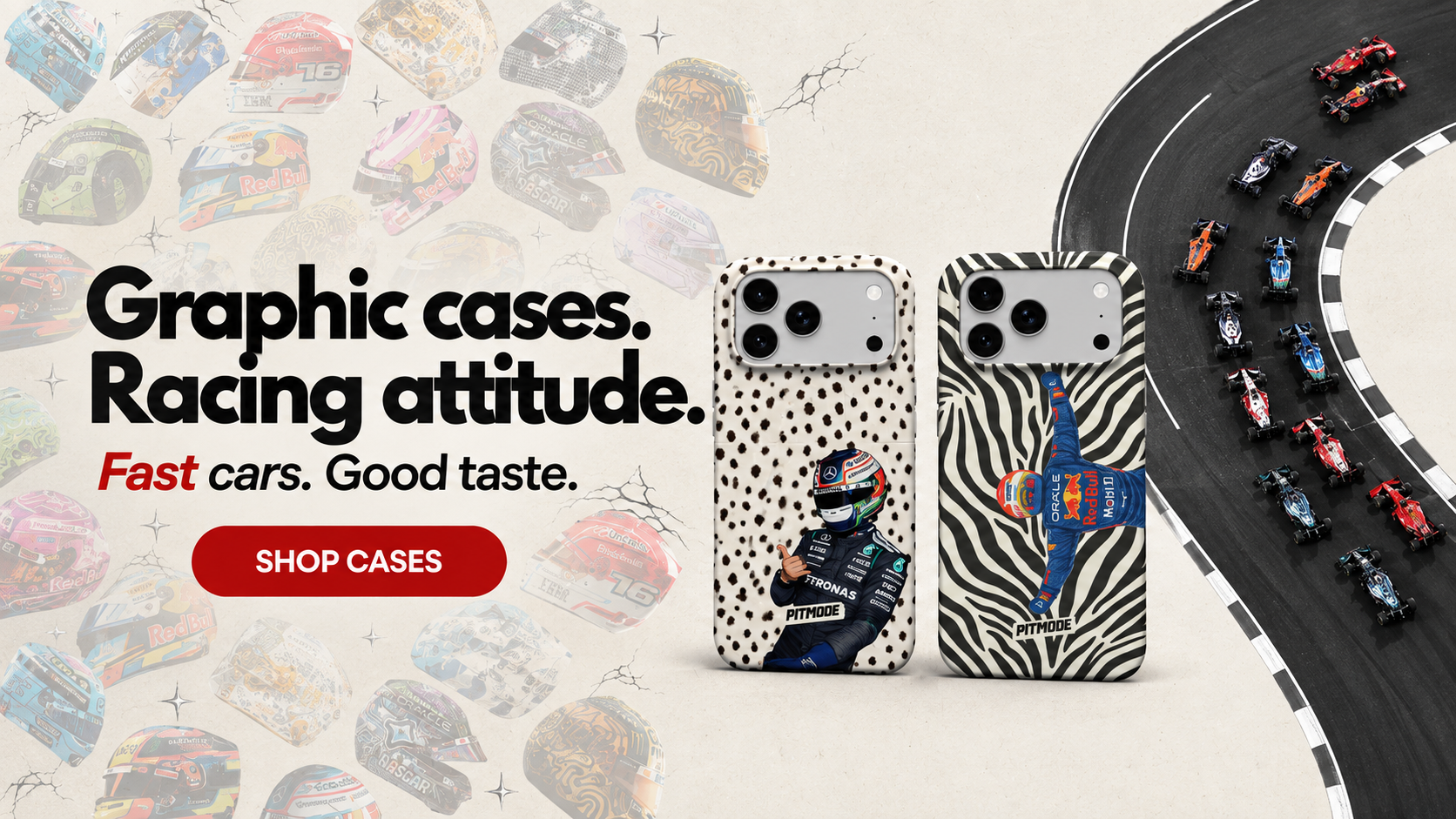PITMODE graphic cases, racing attitude, leopard and zebra phone cases